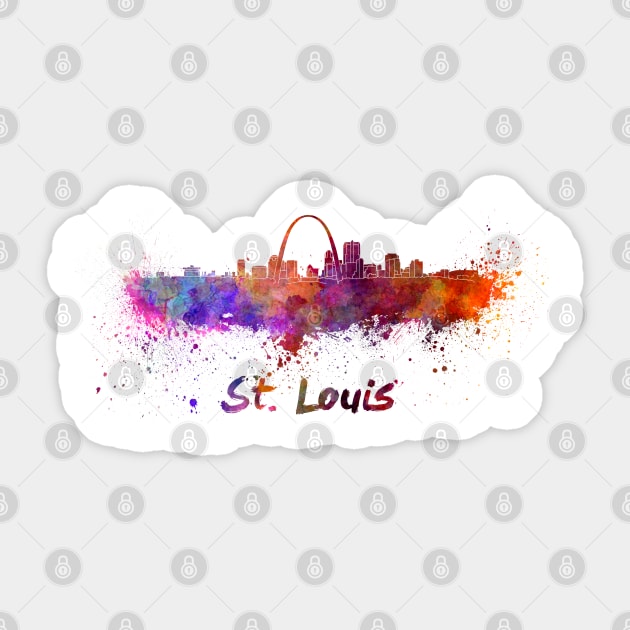 St.louis skyline in watercolor Sticker by PaulrommerArt